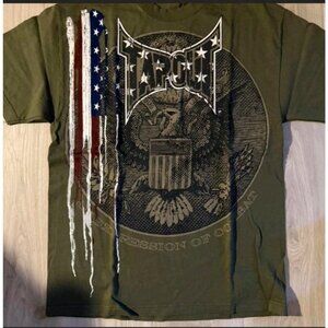 Tapout Shirt Sz XL Olive Green American Flag Eagle Combat Patriotic Skater